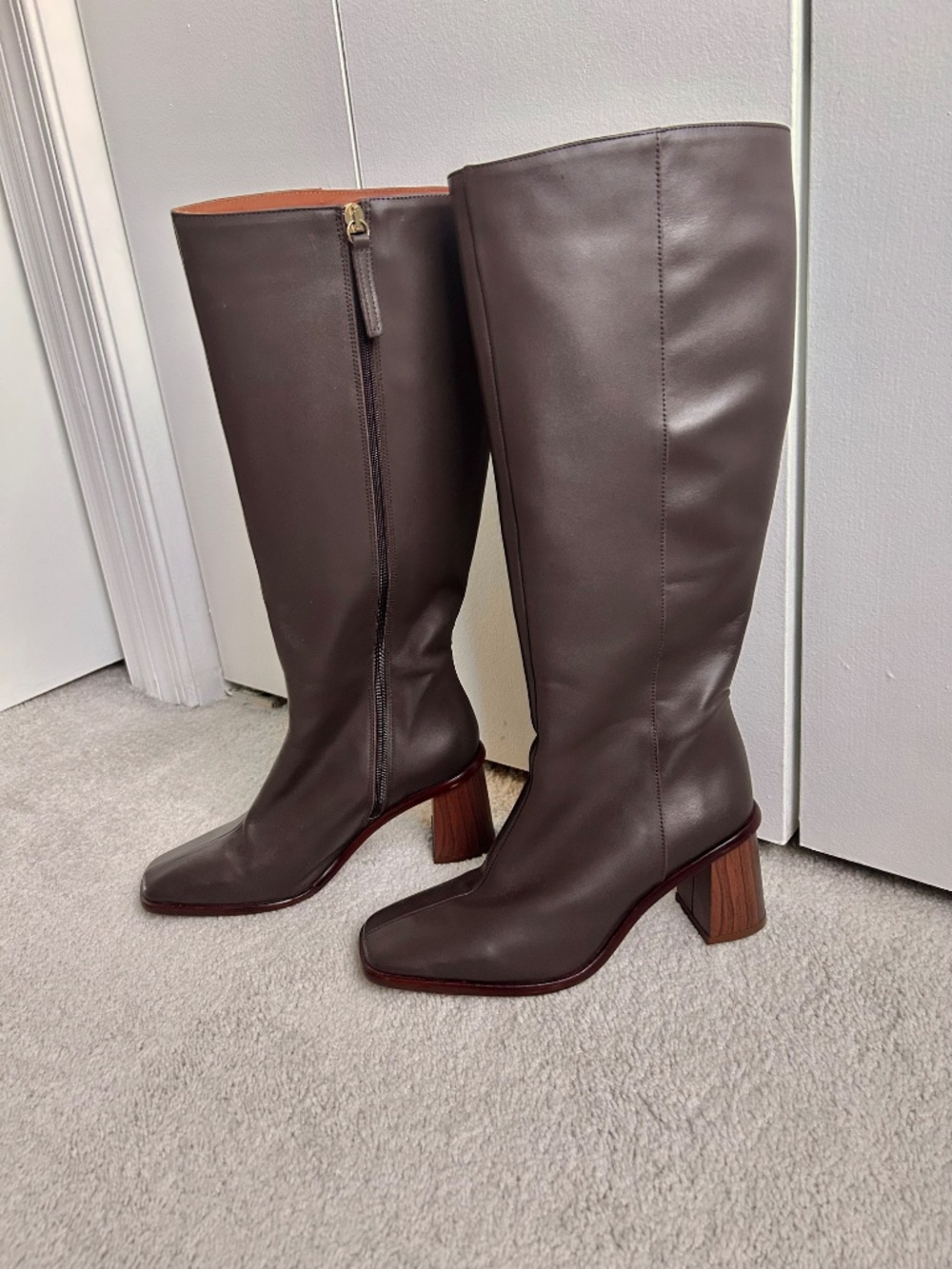 NWT Alohas EAST COFFEE BROWN LEATHER BOOTS size 37 - Picture 5 of 6